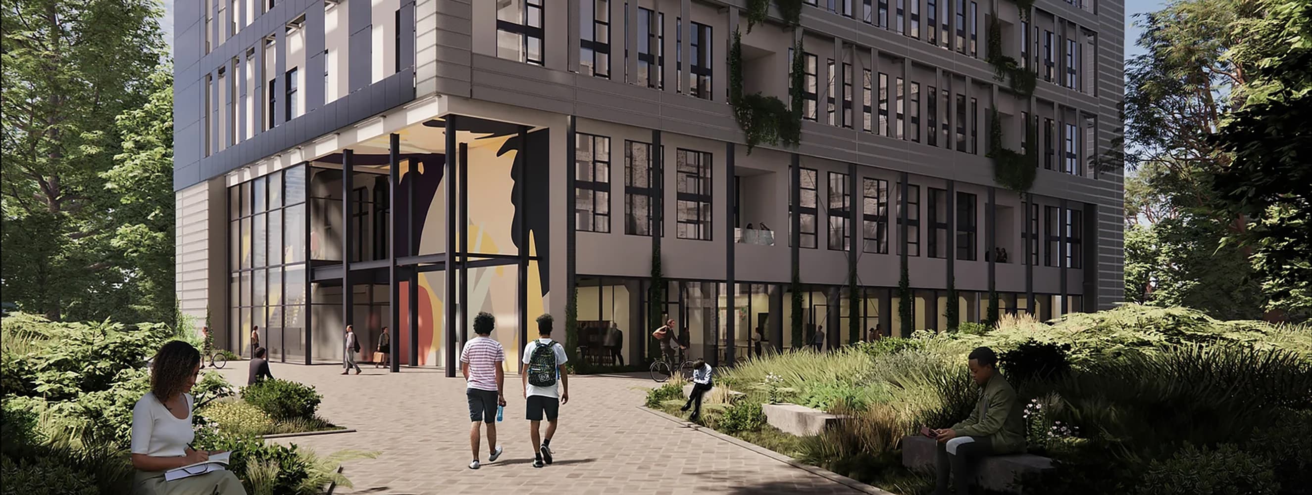 Zwarte zonnepanelen gevel Baobab De Kwekerij | Solarix